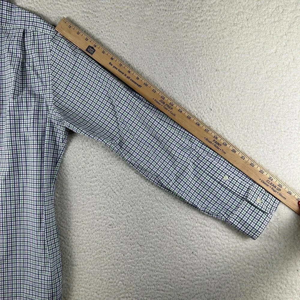 Polo Ralph Lauren Shirt Mens Large Blue Green Check Long Sleeve Button Down